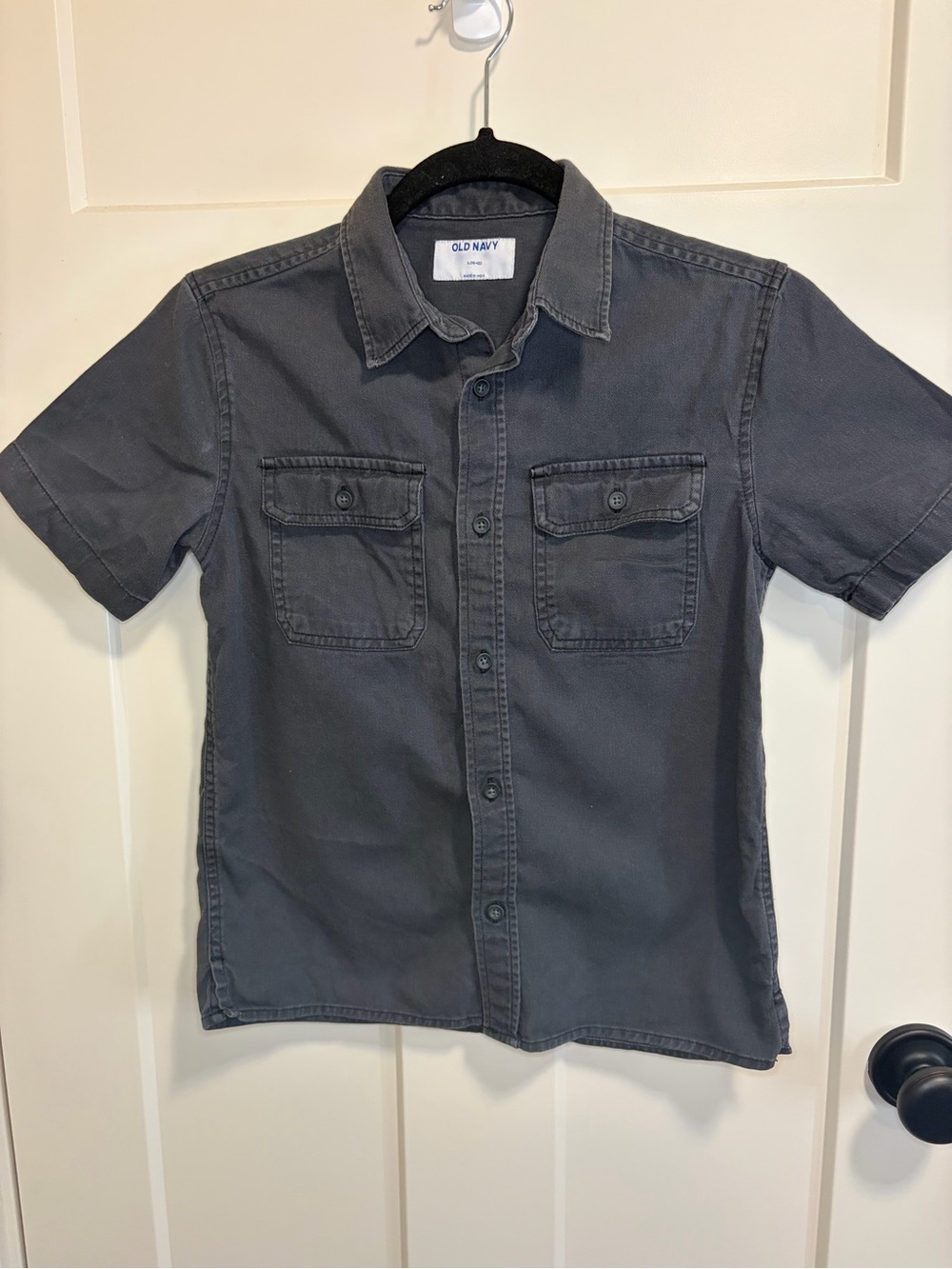 Old Navy Boys Short-Sleeve Button-Up Shirt - Charcoal Gray